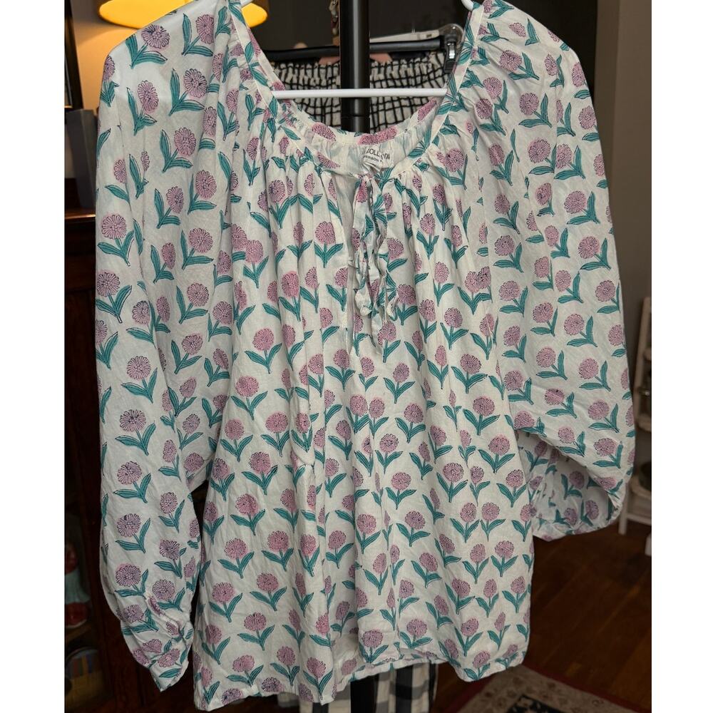 Emerson Fry India Collection Peasant Top, Size M